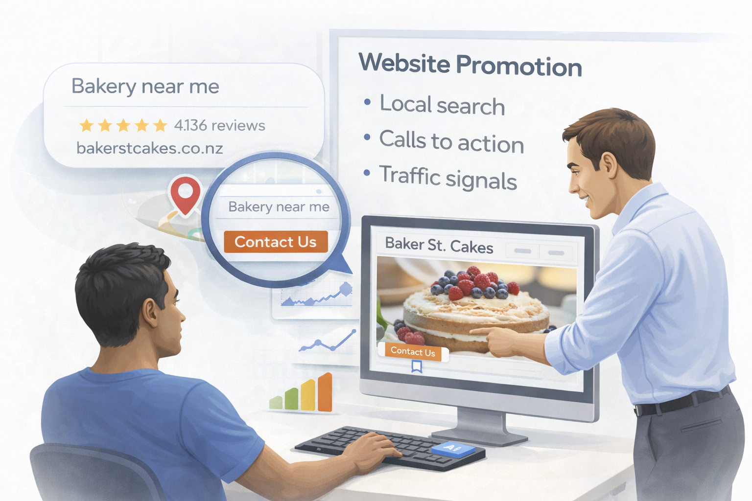 Marketing website promotion illustration